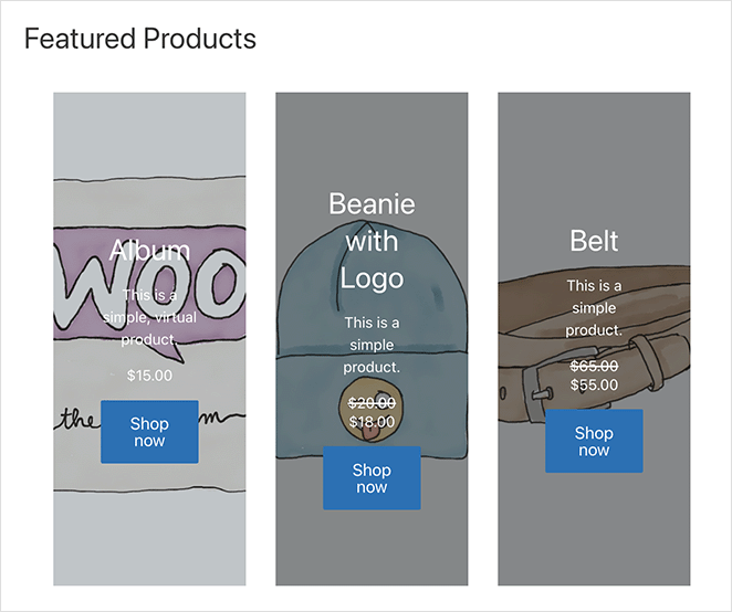 WooCommerce featured products in grid