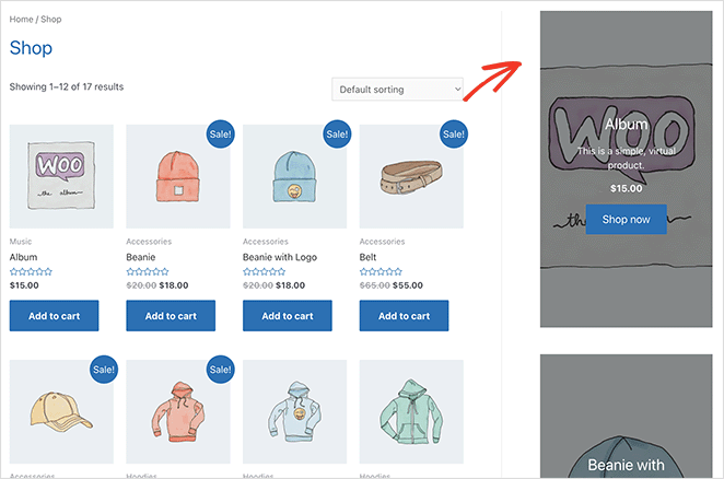 WooCommerce featured products in sidebar example