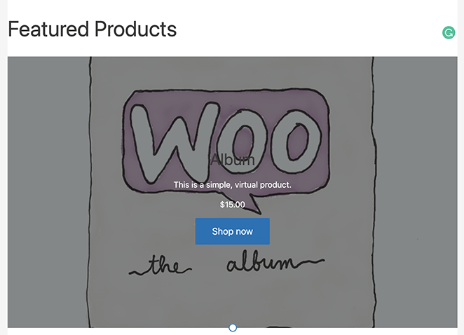 WooCommerce featured products