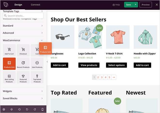 WooCommerce shop page product grids