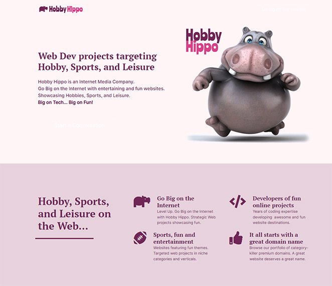 Hobby Hippo landing page made with SeedProd website builder