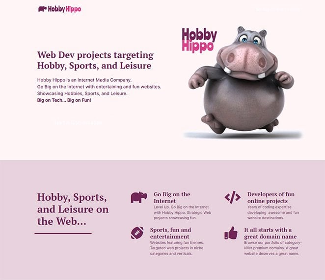Hobby-Hippo-landing-page - SeedProd Hobby Hippo landing page made with SeedProd website builder