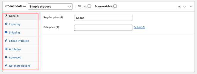 Add WooCommerce product data