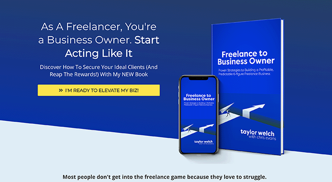Freelance to Business owner lead generation landing page