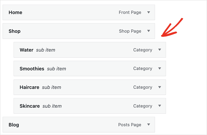 Re-order woocommerce menu items