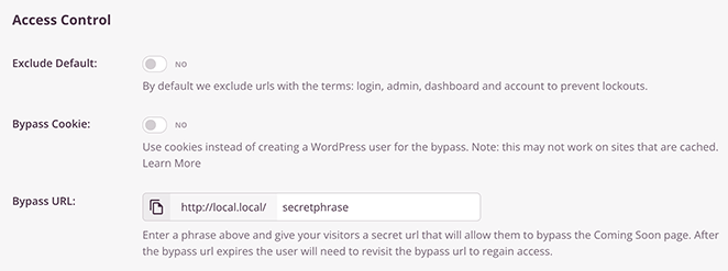 SeedProd access controls bypass the coming soon page