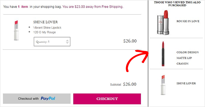 WooCommerce upsell example