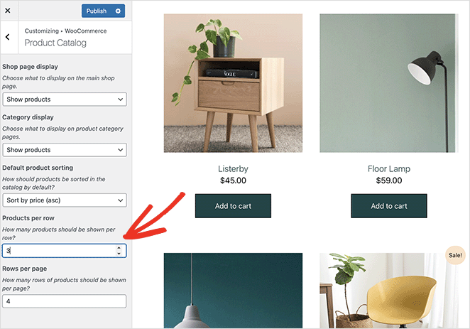 Choose how many products per row to display on your WooCommerce shop page