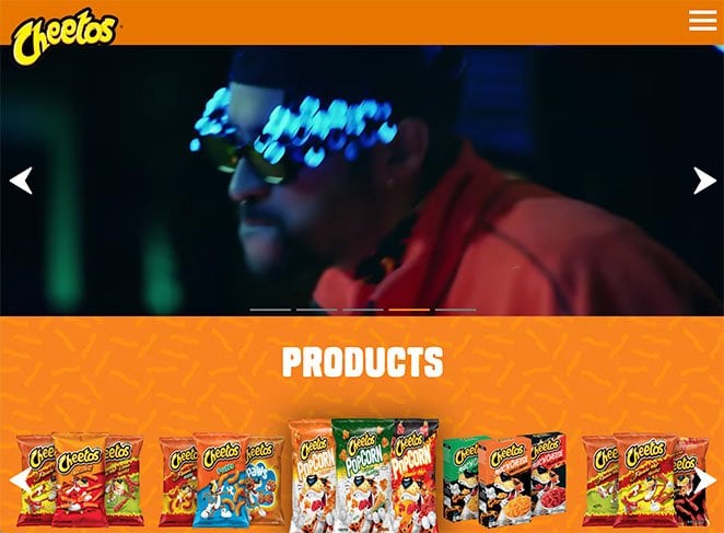 cheetos-mobile-friendly-website-example - SeedProd Cheetos mobile friendly website exmple