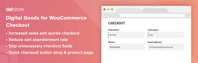 Produits numériques pour woocommerce checkout plugin