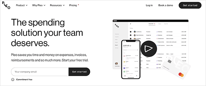 Pleo startup landing page design