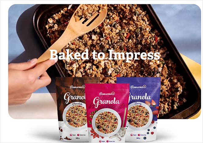 Premium granola ecommerce landing page