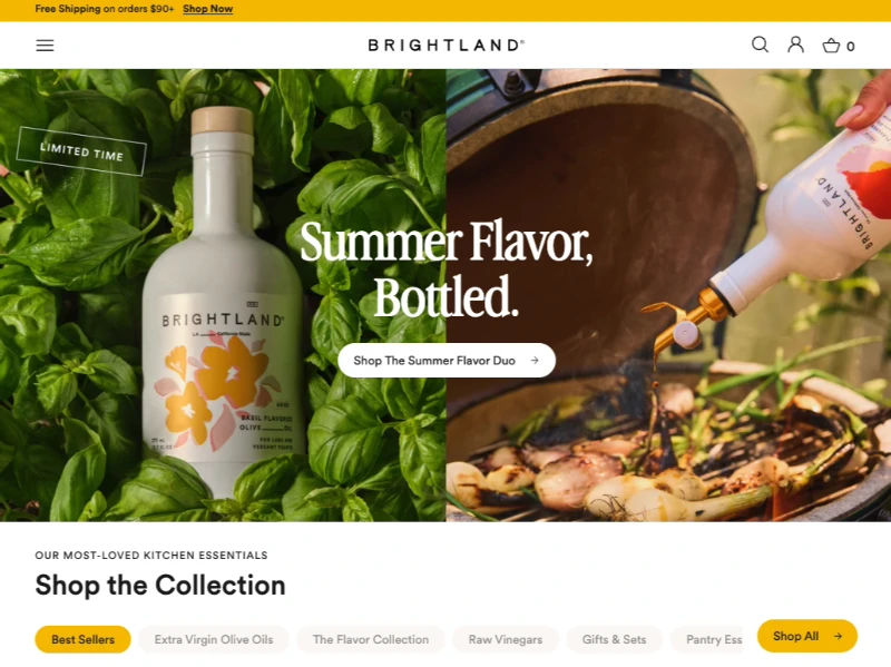 bightland - SeedProd Brightland landing page showing Vogue and Bon Appetit press logos above the hero