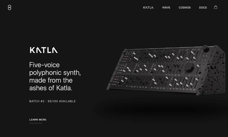 genki-instruments - SeedProd Genki eCommerce landing page leading with a single 3D product render and Learn more button