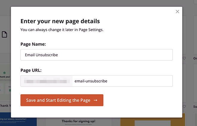 Enter your landing page name