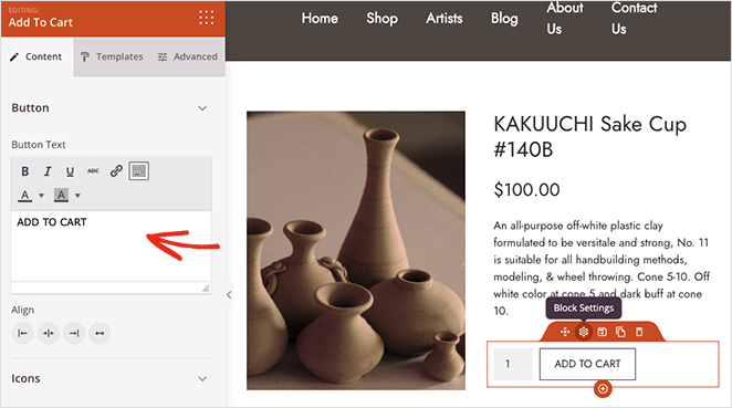 Customize add to cart button text in woocommerce