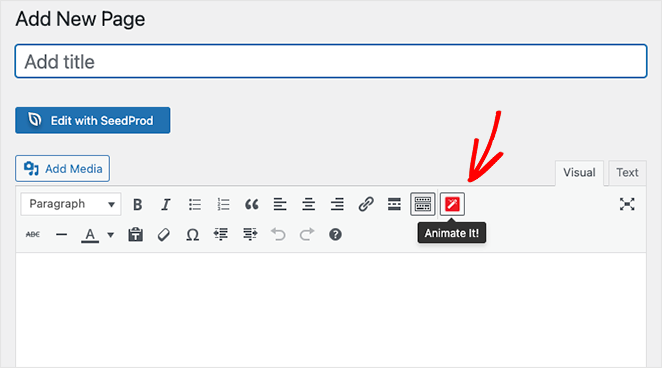 Animate It! button WordPress editor