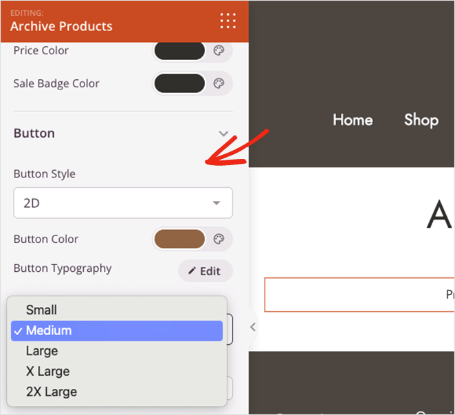 Product archives add to cart button settings
