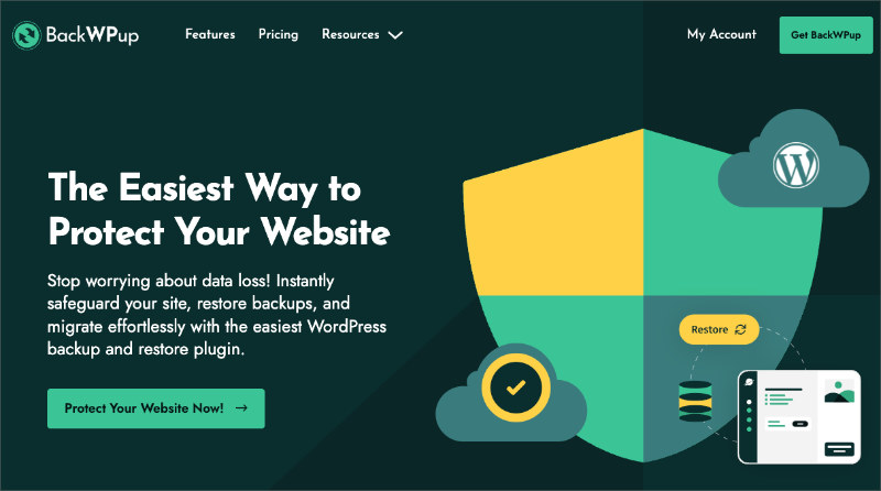 Interfaz del plugin de copia de seguridad de WordPress BackWPup