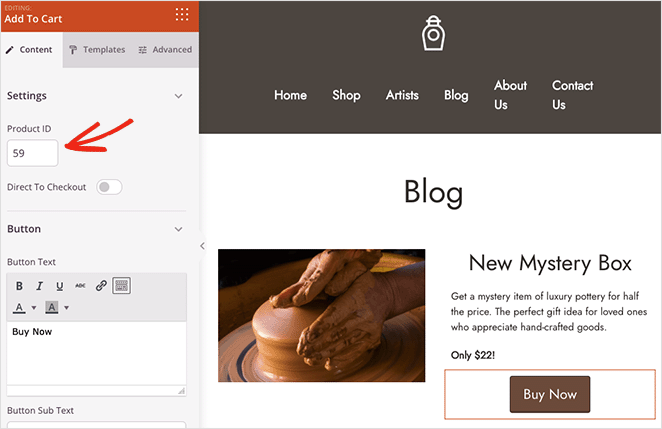 custom add to cart button blog