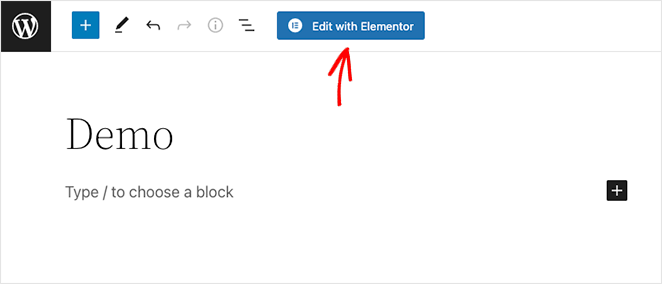 Edit a WordPress page with Elementor