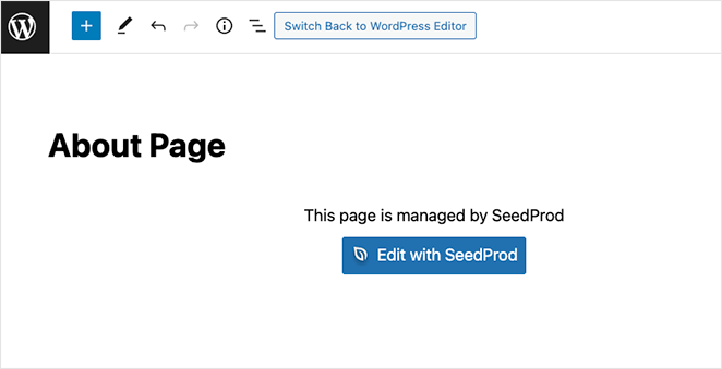 Edit WordPress page with SeedProd