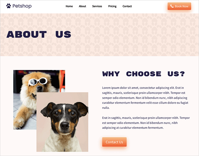 Pet Shop Website Kit SeedProd