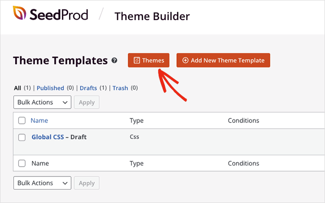 Seedprod themes button