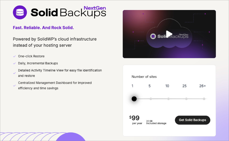 Ajustes del plugin de copia de seguridad de WordPress Solid Backups