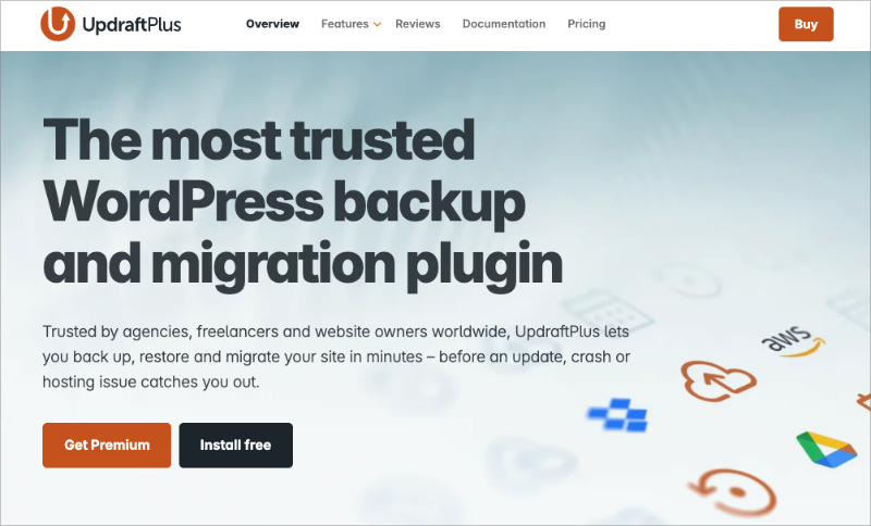Plugin de copias de seguridad UpdraftPlus para WordPress