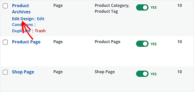 Edit product archives in woocommerce