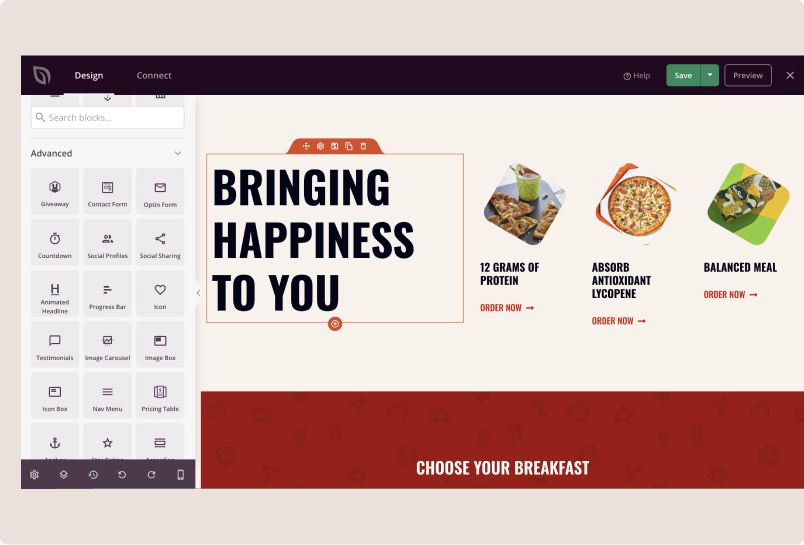 Code-free landing page customizations