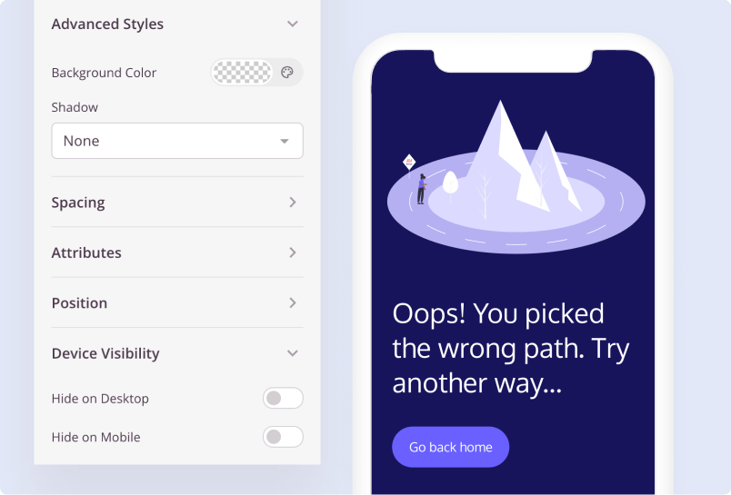 Edit Your 404 Page in Mobile View