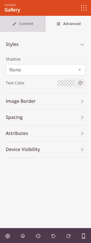 Gallery Block Advanced Options