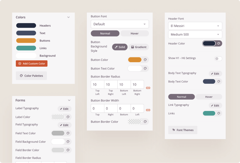 Customize Global Landing Page Fonts & Colors