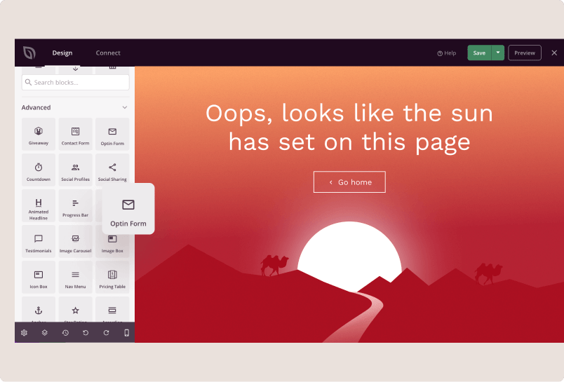 Real-Time 404 Page Editing