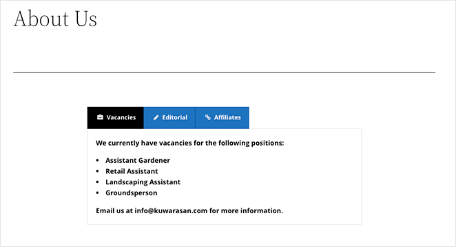 WordPress-page-tabs-example - SeedProd WordPress page tabs example