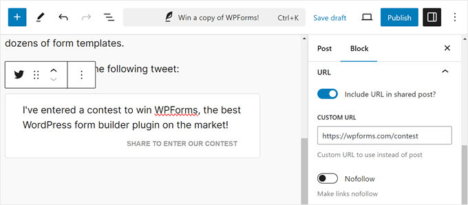 better-click-url-min - SeedProd preview of the better click to tweet plugin in WordPress