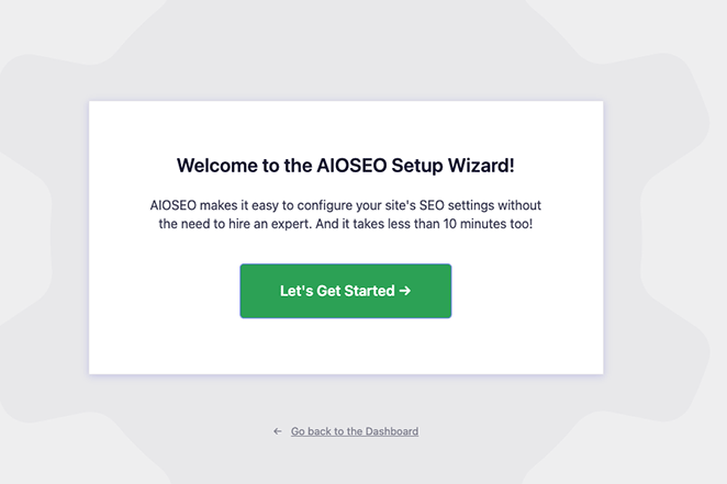 All in One SEO Setup Wizard