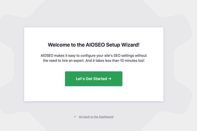 AIOSEO setup wizard