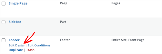 Edit your footer design