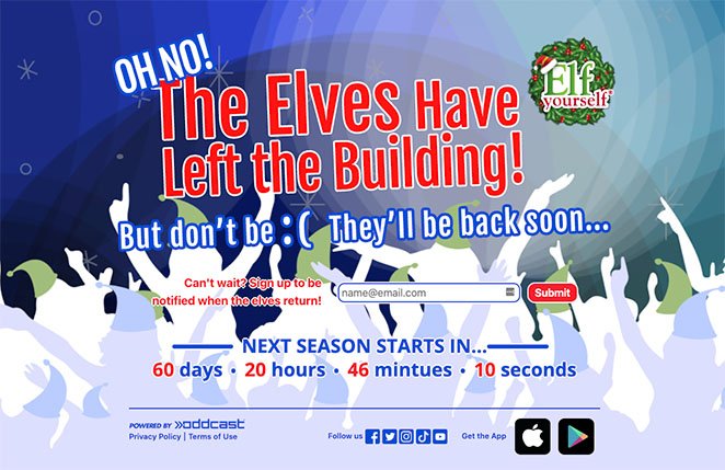 Elf yourself microsite