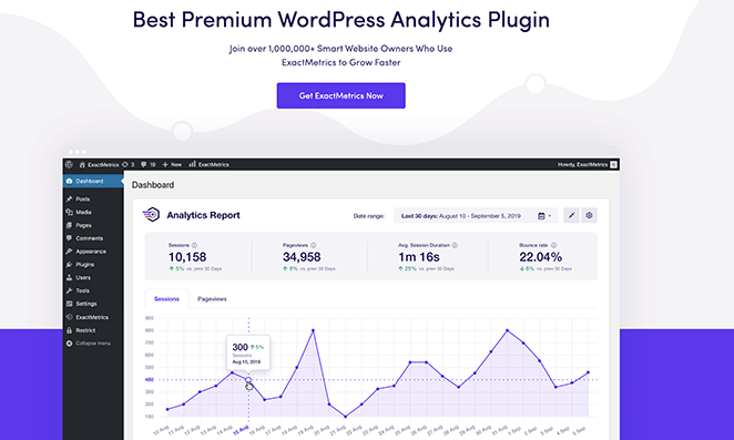 ExactMetrics Google Analytics plugin