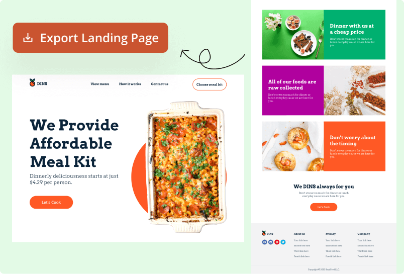Import and export your sales page