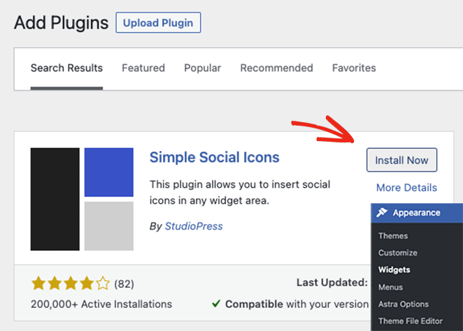 Install Simple Social Icons