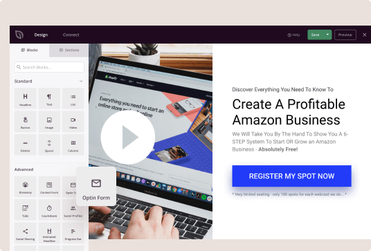 Video landing page navigation