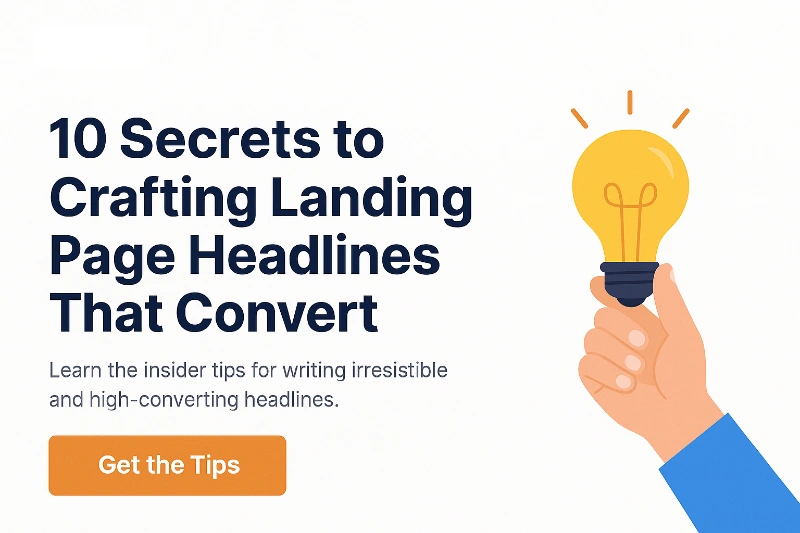 secrets-landing-page-headline-formula - SeedProd Landing page mockup example with headline: 10 Secrets to Crafting Landing Page Headlines That Convert