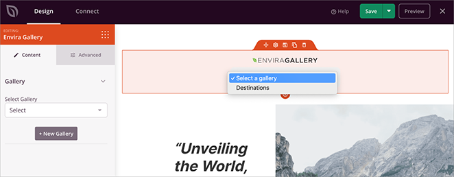seedprod-envira-gallery - SeedProd Adding the Envira Gallery block in SeedProd’s page builder.