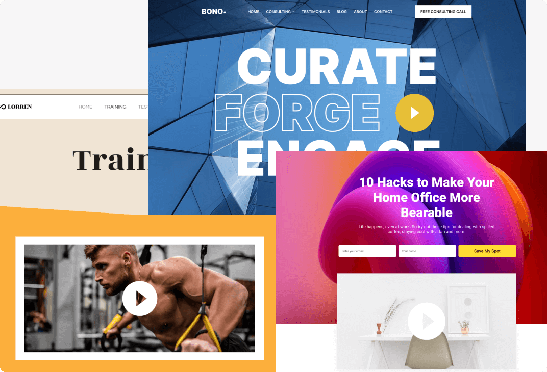 Video landing page design
