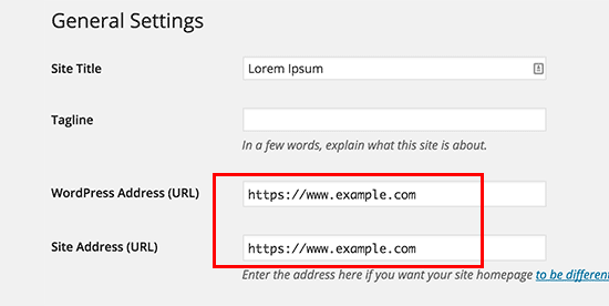 Update your WordPress URLs